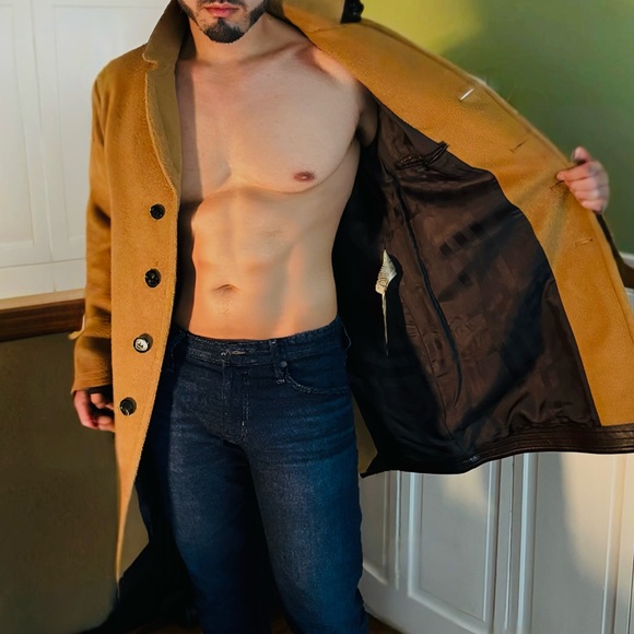 Burberry Men's Camel Wool Trench Coat - Picture 2 of 16